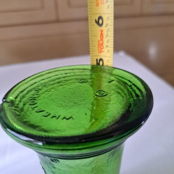 Wheaton Liberty Bell Decanter Green Glass Bottle Vintage 5" by 3" Patriotic Mini - Picture 15 of 16